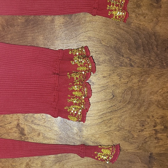 Silk Blend Ribbed Top w/ gold accents S - Picture 5 of 8